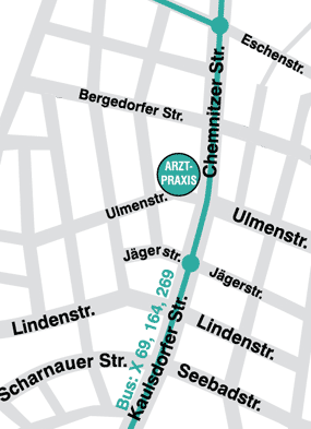 Lageplan der Praxis Chemnitzer Str.